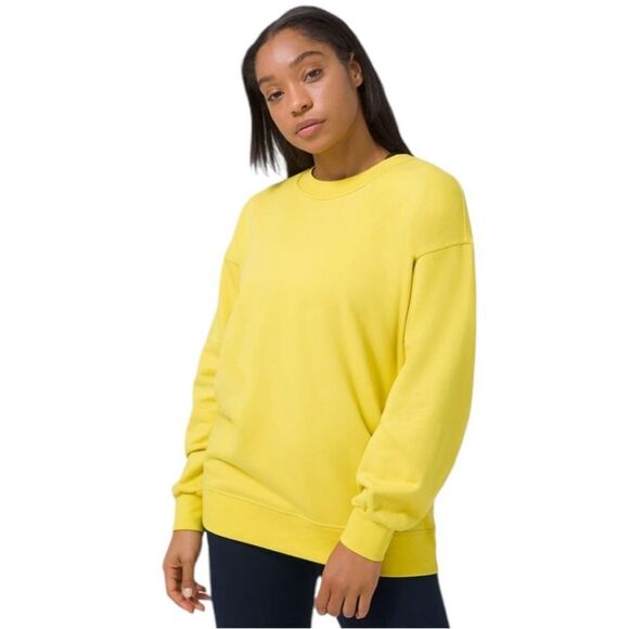 Lululemon Perfectly Oversized Crew sweatshirt 
Yellow Serpentine size 10 - Picture 1 of 7